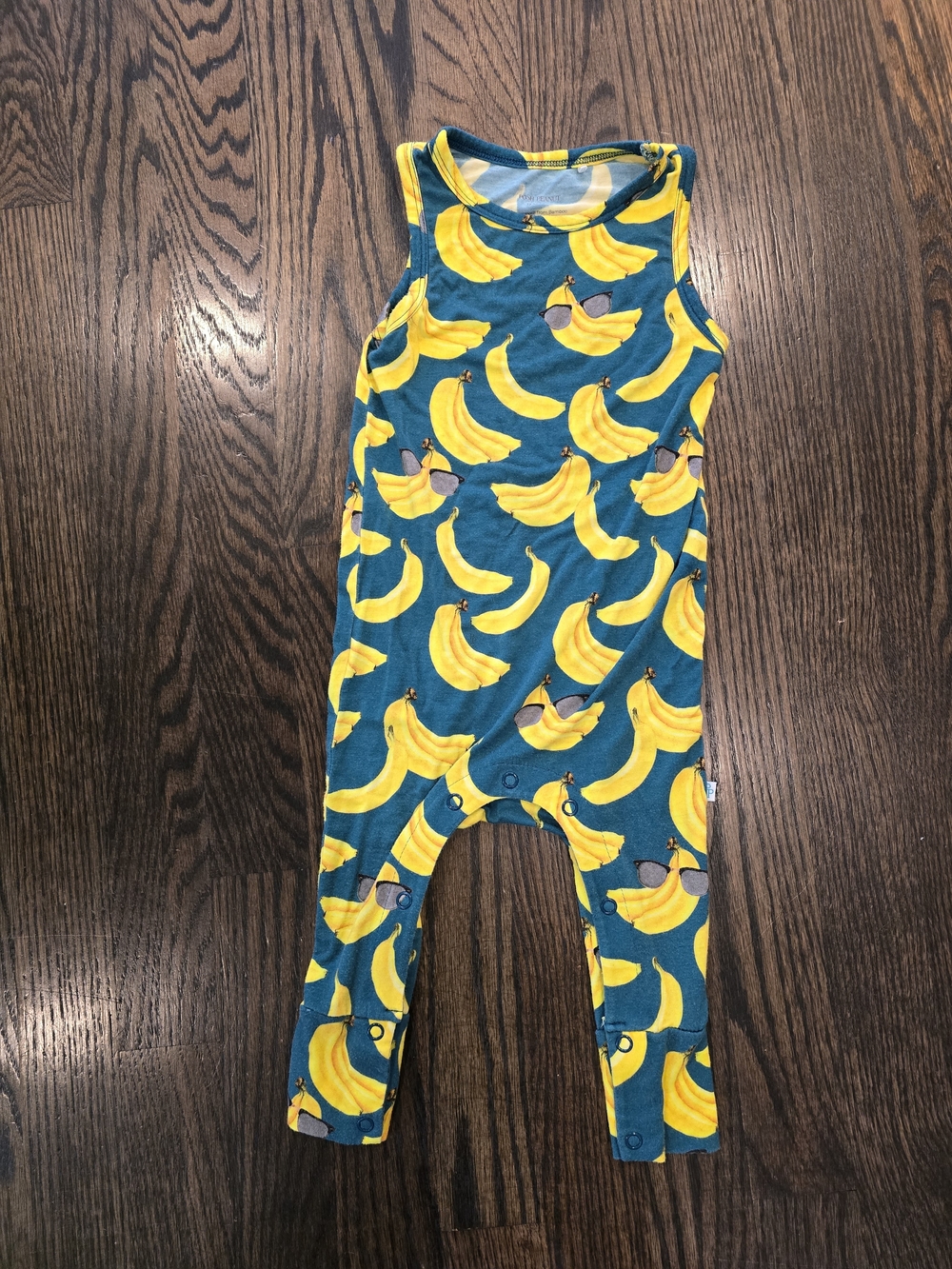 Posh Peanut Bamboo Banana Print Sleeveless Romper, 12-18 months